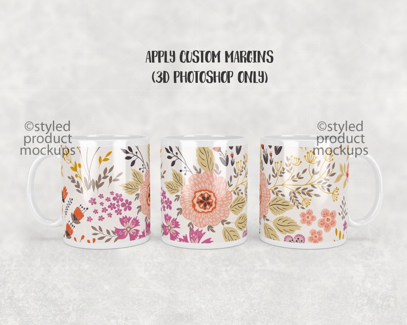 Dye Sublimation 11oz Full Wrap Coffee Mug Mockup Add Your Etsy