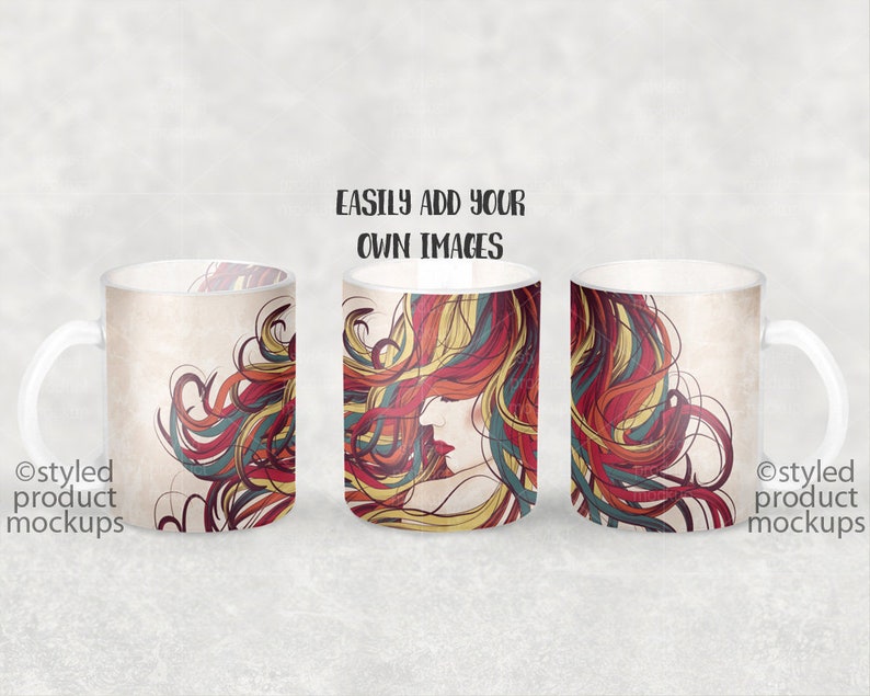 Download 11 oz sublimation frosted glass mug template mockup with ...