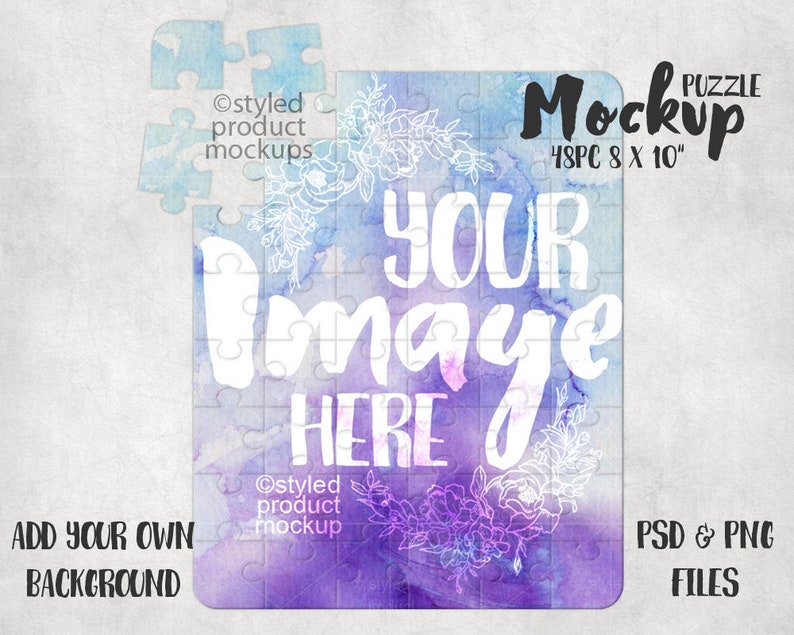 Download Dye sublimation 48 piece jigsaw puzzle mockup template Add ...