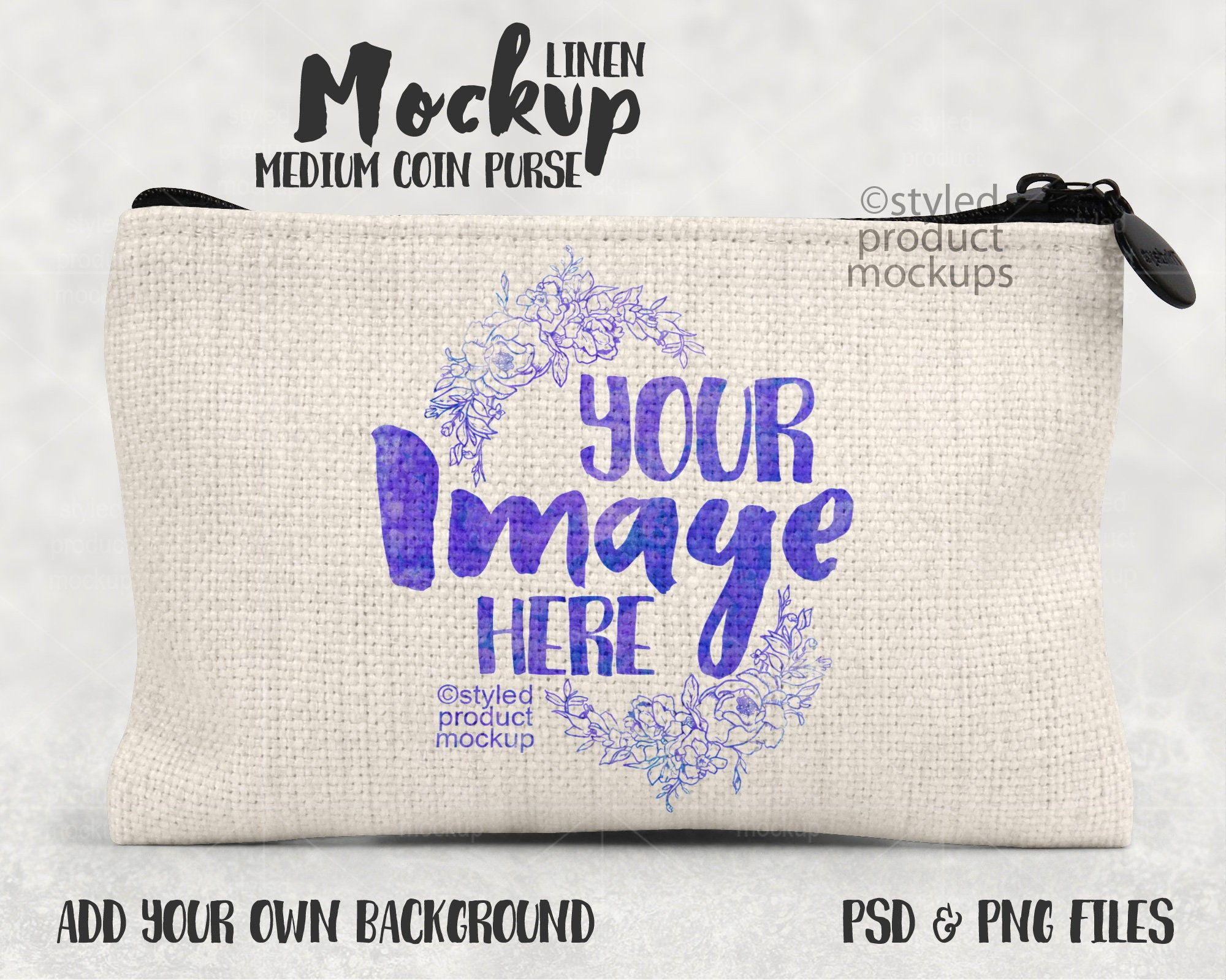 Download Dye Sublimation Linen Coin Pouch Mockup Template Add Your Etsy