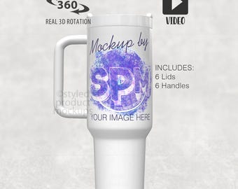 Animiertes 40oz Becher Video Mockup | Rotierendes 40 oz Bechermodell | Fügen Sie Ihr eigenes Bild und Hintergrund hinzu