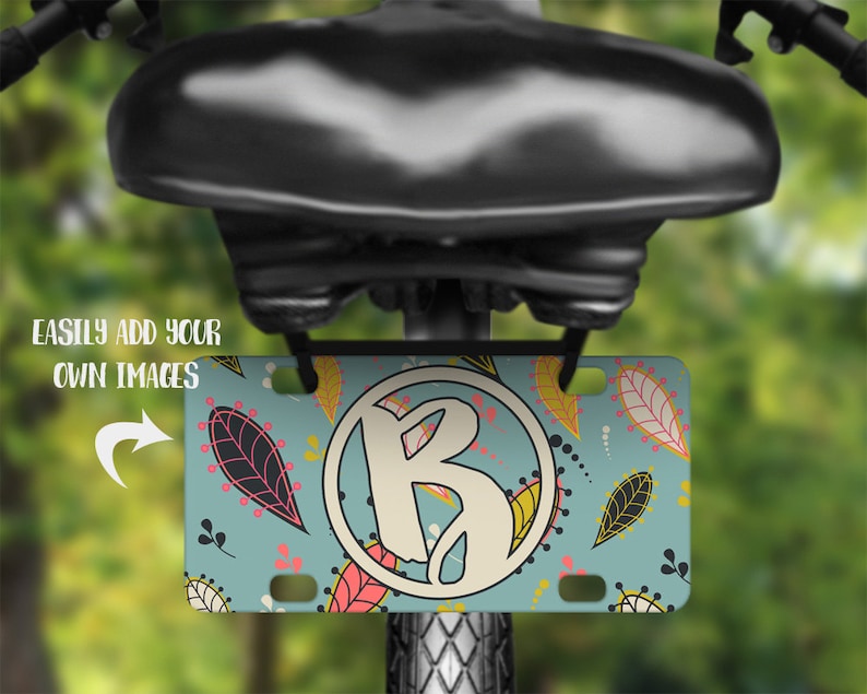 Bicycle license plate mockup template Add your own Etsy