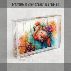 Mockup av kristallfotoblock 4x6 | Sublimering PSD | Glasfotoram bild 5