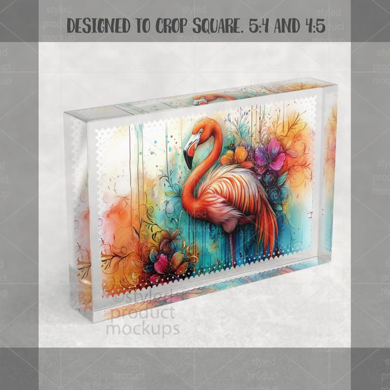 Mockup av kristallfotoblock 4x6 | Sublimering PSD | Glasfotoram bild 5
