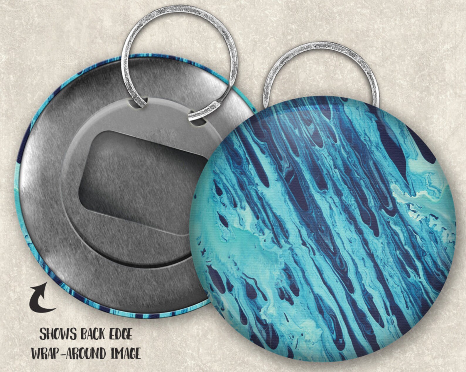 Download Button Bottle Opener Mockup Template with Front and Back ...
