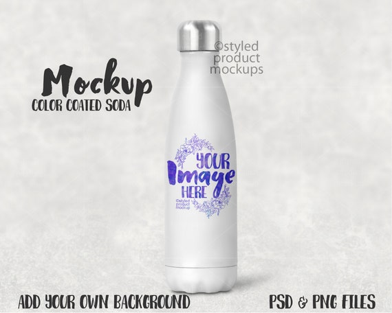 Soda Bottle Style Color Coated Tumbler Mockup Add Your Own Etsy