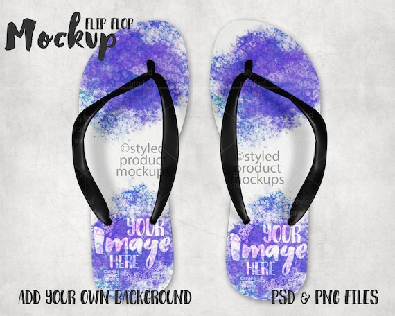 Dye Sublimation Flip Flops Mockup Add Your Own Image and