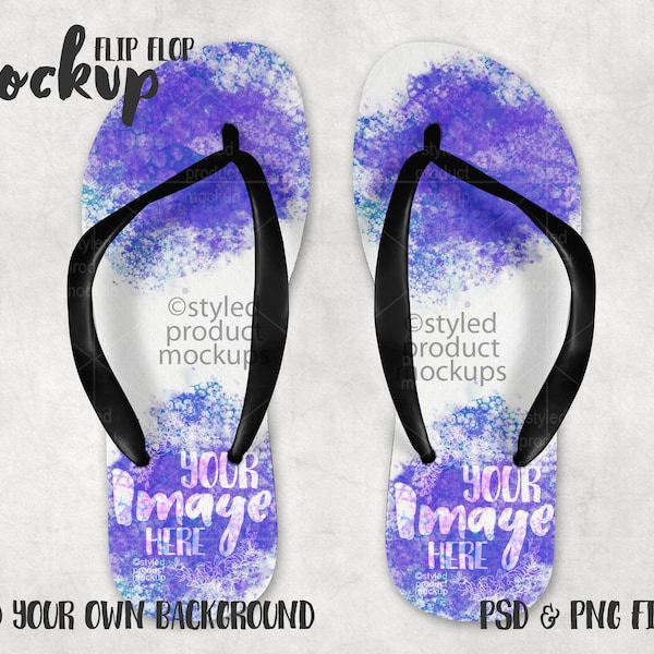 Dye sublimation flip flops Mockup | Add your own image and background