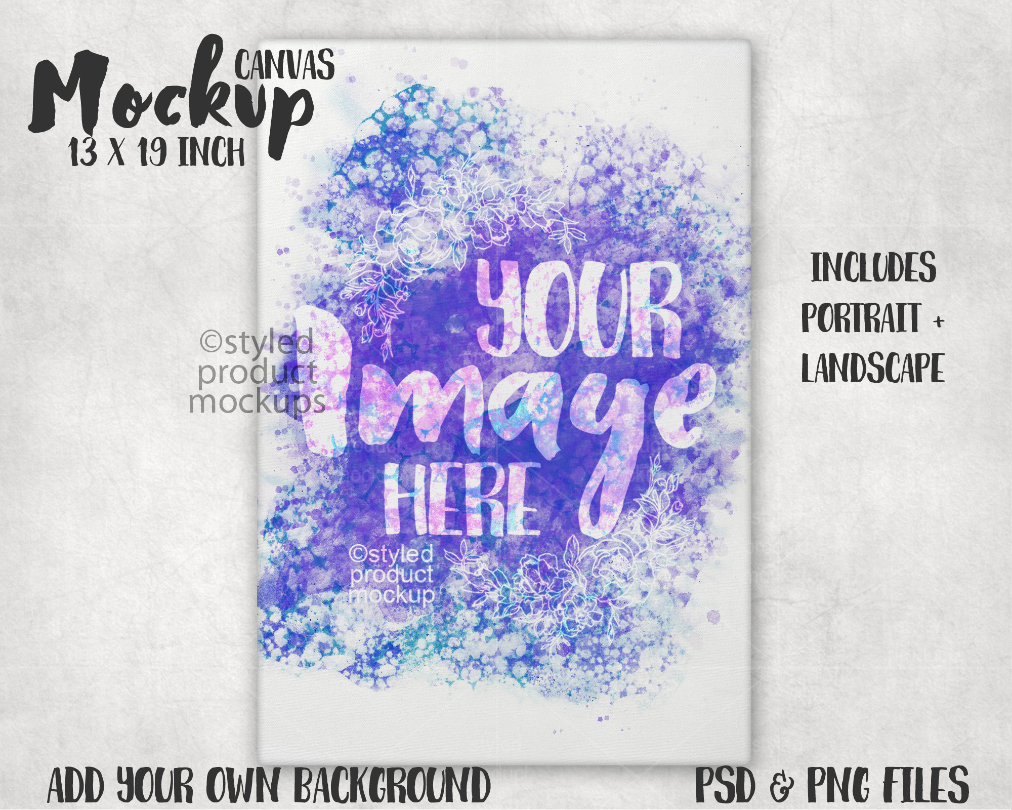 Dye Sublimation 13x19 Canvas Art Print Mockup Add Your Own Image and  Background 
