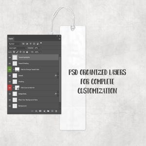 1x4 Bookmark Mockup with tassel | PSD Smart Object, PNG, EPS & Canva Frame image 5