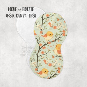 Peanut Shaped Burp Cloth Mockup | PSD, PNG, EPS & Canva | Sublimation Baby Burp Rag image 9