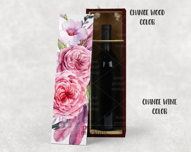 Download Dye sublimation natural wood wine box mockup template Add ...