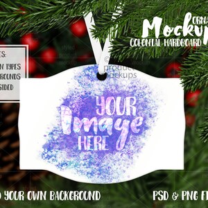 Dye sublimation MDF Colonial Pioneer Christmas Ornament Mockup | Add your own image and background