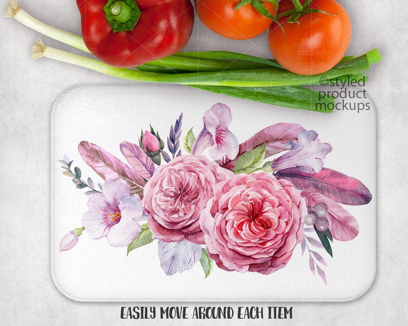 Download Rectangle cutting board mockup template | Etsy