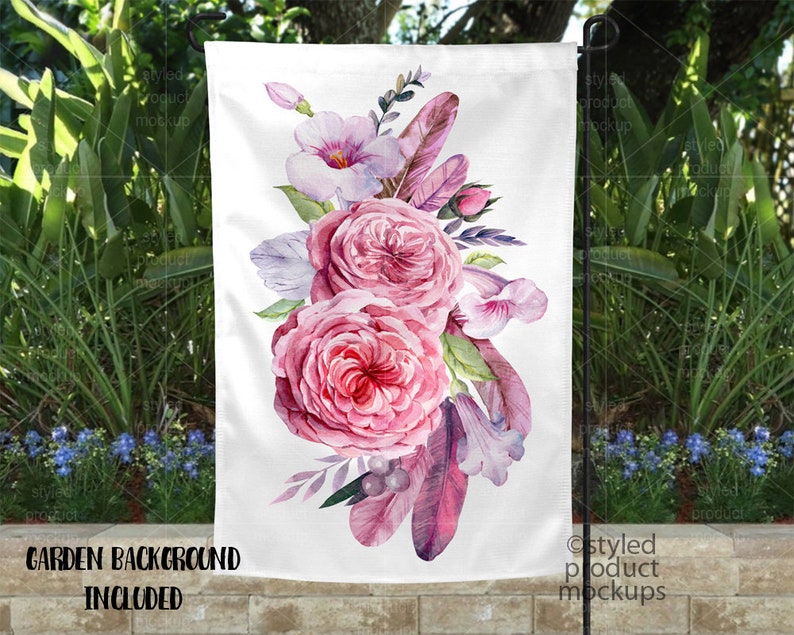 Download Dye sublimation garden flag mockup template Add your own | Etsy