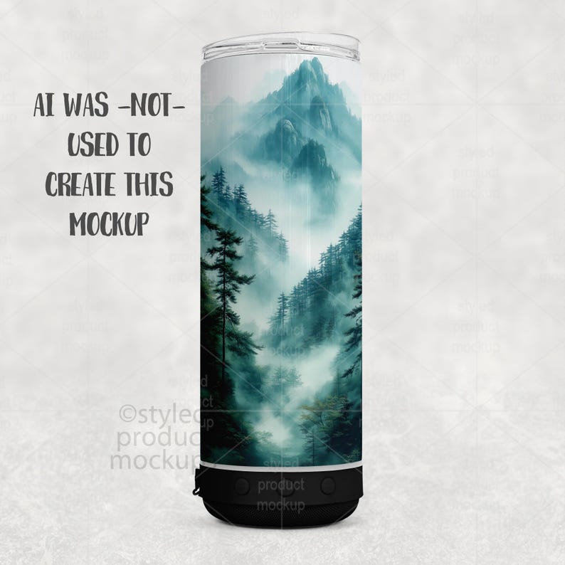 Maqueta de vaso térmico delgado de 20 oz para sublimación (PSD, Canva, PNG) imagen 5