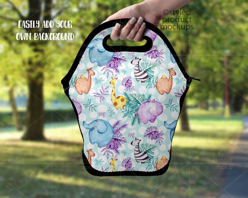 Download Double sided tall lunch tote mockup template Add your own ...