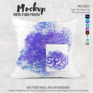 Velvet Tooth Fairy Pillow Mockup: PSD, Canva, PNG, EPS (Digital Download)