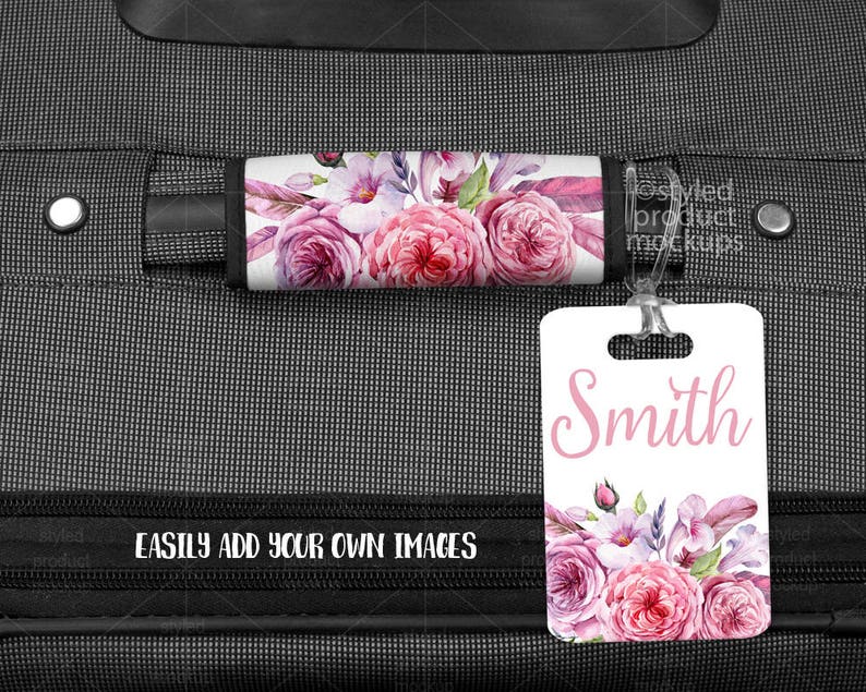Download Sublimation rectangle luggage tag and wrap mockup template ...