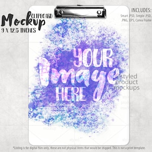 Dye sublimation 9 x 12.5 basic clipboard Mockup | Add your own image and background