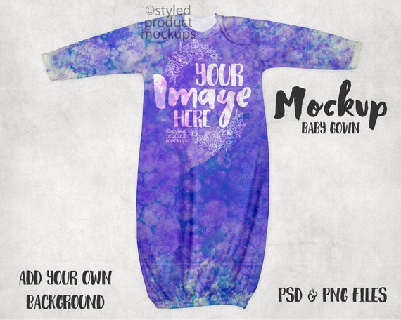 Dye Sublimation Long Sleeve Baby Gown Mockup Template Add Etsy