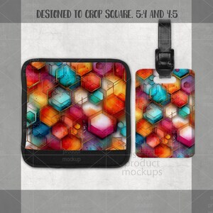 Sublimation rectangle luggage tag and wrap mockup | Add your own image and background image 4