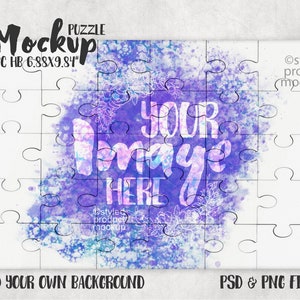 Dye sublimation 30 piece hardboard puzzle mockup | Add your own image and background