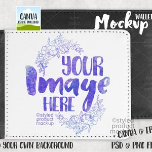 Dye Sublimation Herren Leder Geldbörse Mockup | Fügen Sie Ihr eigenes Bild und Hintergrund | Leinwand Rahmen Mockup