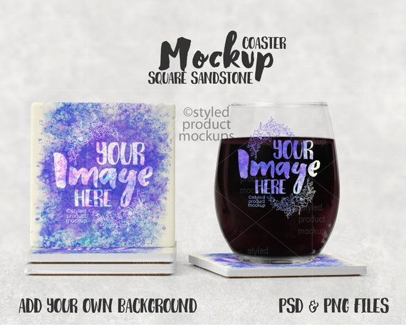 Download Dye Sublimation Sandstone Car Coaster Set Mockup Add Your Own Image And Background Photography Art Collectibles Safarni Org