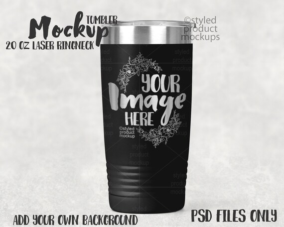 20 Oz Laser Etched Coated Ring Neck Tumbler Mockup Add Your Etsy