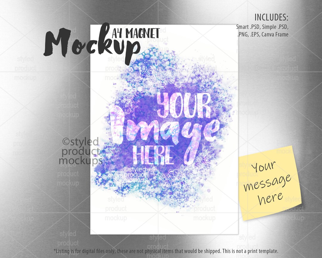 Dye Sublimation A4 Sheet Magnet Mockup | Add Your Own Image and ...