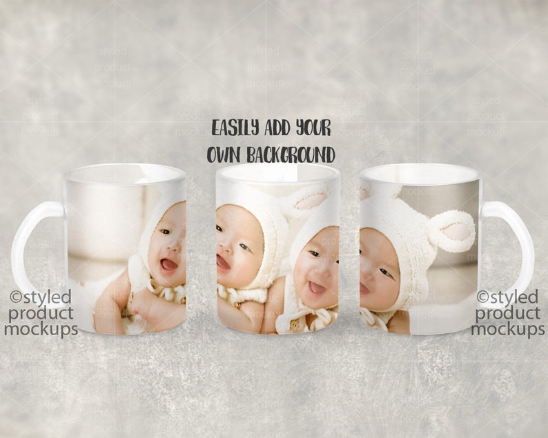 Download 11 oz sublimation frosted glass mug template mockup with ...