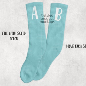 Dye Sublimation All White Crew Sock Mockup Add Your Own - Etsy