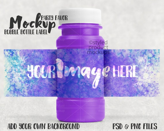 Party Favor Bubble Label Mockup Add Your Own Image And Etsy