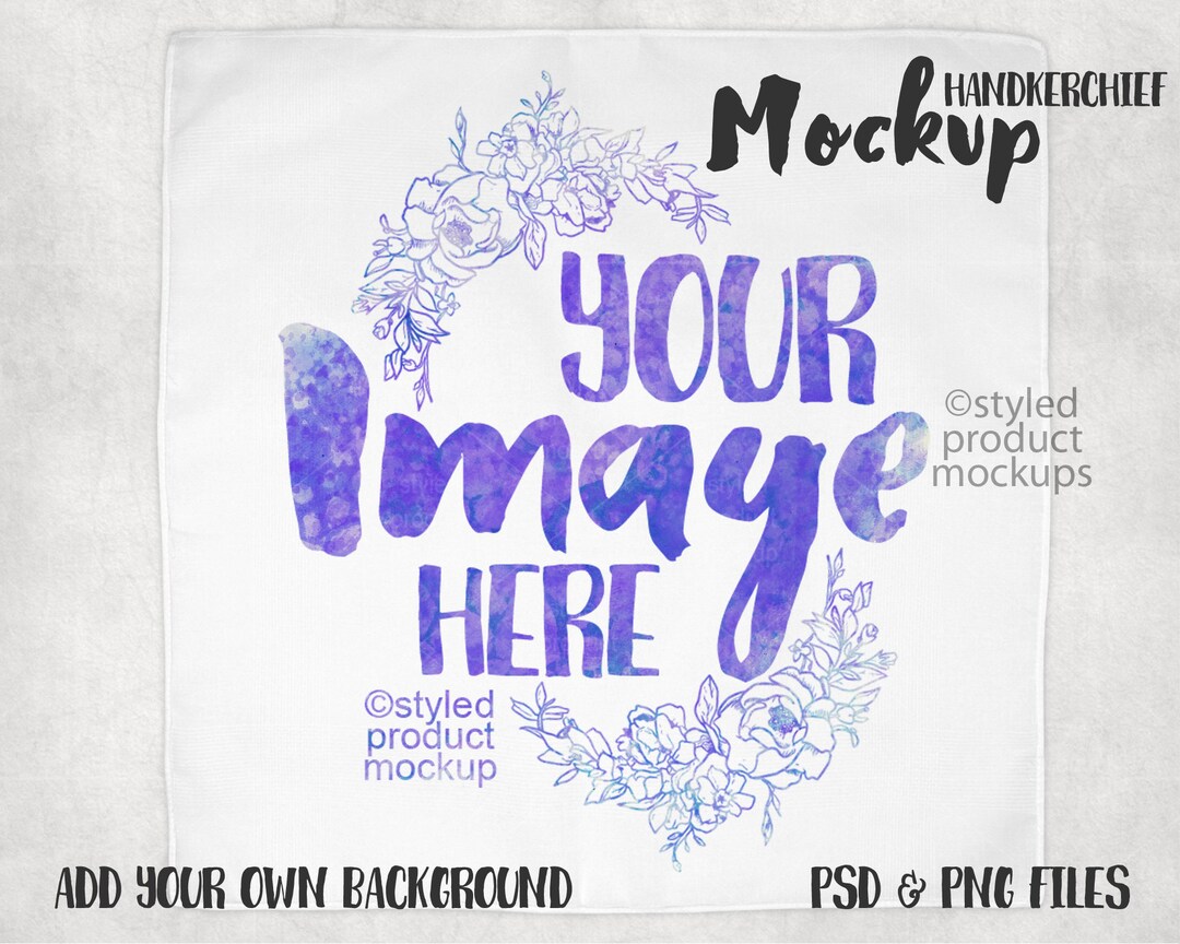 Handkerchief Pocket Square Mockup Add Your Own Image and Background Etsy