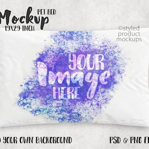 Dye sublimation 19x29 inch pet bed pillow cushion Mockup | Add your own image and background