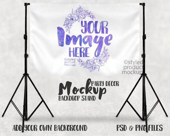Download Party Table Backdrop Stand Mockup Add Your Own Image And Etsy PSD Mockup Templates