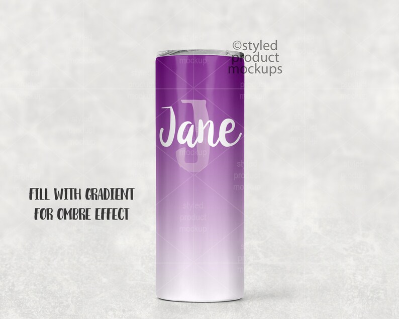 Download 20 oz color coated skinny tumbler Mockup Add your own ...
