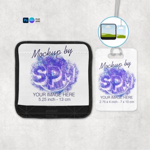 Sublimation rectangle luggage tag and wrap mockup | Add your own image and background image 1