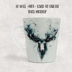 Dye sublimation 12oz Latte Mug Mockup (PSD, Canva, PNG) image 5