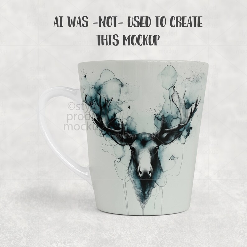 Dye sublimation 12oz Latte Mug Mockup (PSD, Canva, PNG) image 5