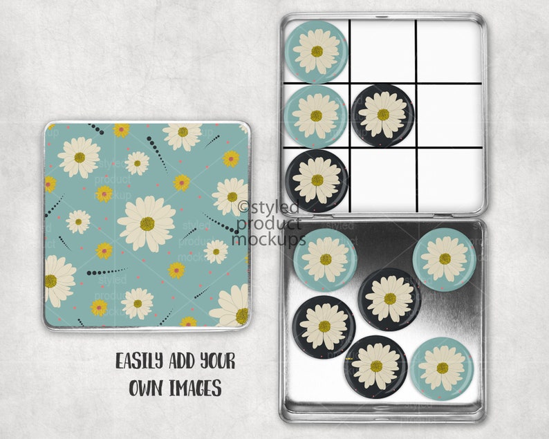 button tic tac toe travel game mockup Add your own Etsy