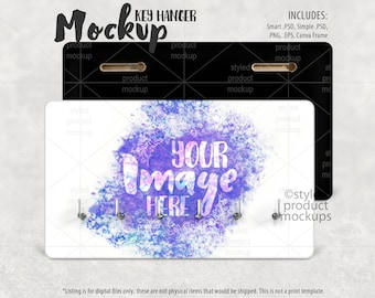 Dye sublimation key hanger with 6 hooks Mockup | Add your own image and background