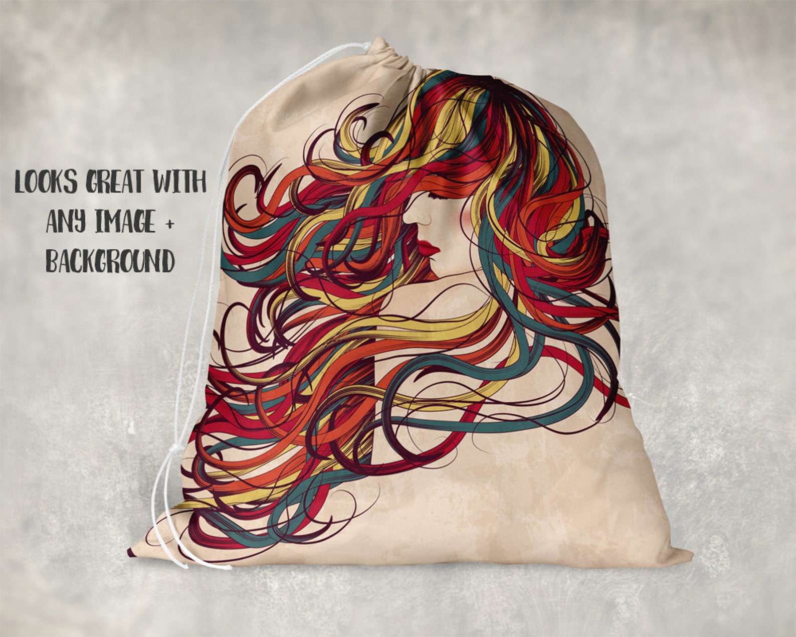 Santa Sack / Laundry Bag template mockup Add your own