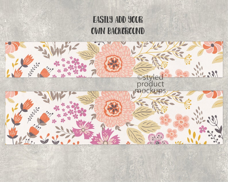 Dye Sublimation Grosgrain Ribbon Mockup Add Your Own Image Etsy
