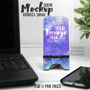 Kleine Handy-Szene Benelux kleine Handy-Stand Mockup | Eigenes Bild hinzufügen