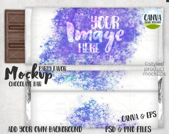 Chocolate bar wrapper party favor Mockup | Add your own image and background | Canva Frame Mockup