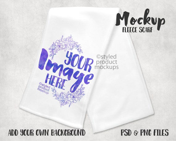 Download Dye Sublimation Fleece Scarf Mockup Add Your Own Image And Etsy