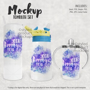 Tumbler Gift Set Mockup for Sublimation – PSD, Canva, PNG, EPS | Instant Download for Photoshop, Procreate, Affinity