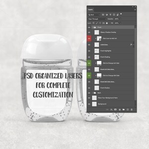 Maqueta de etiqueta de desinfectante de manos (PSD, PNG, EPS y marco de Canva) imagen 6